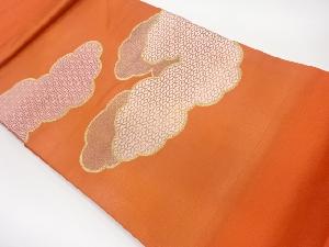 雲取りに七宝・亀甲・青海波模様織出し名古屋帯